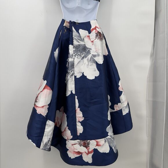 L'Atiste Womens Maxi Low And hight  Floral Skirt Blue Floral  Size M - Picture 5 of 9